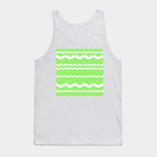 Lime Green and White striped pattern Tank Top